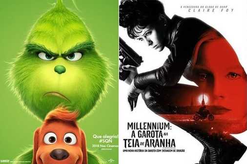 ‘O Grinch’ e ‘Millennium’ estreiam nos cinemas paranaenses