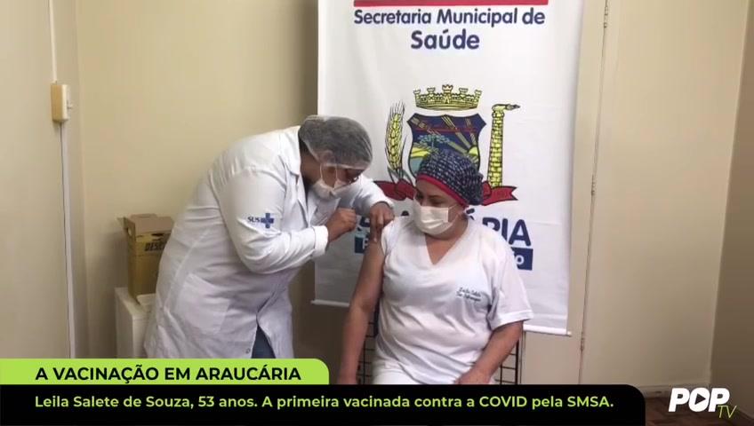 Araucária já tem sua 1ª vacinada pela Secretaria Municipal de Saúde
