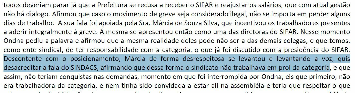Dirigente do Sifar causa tumulto e é "convidada a se retirar" de assembleia de agentes de saúde que discutia deflagração de greve