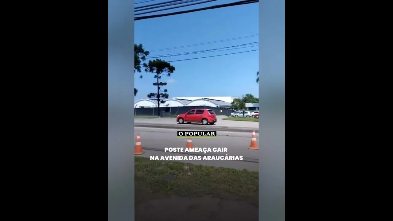 Poste que ameaça cair na Avenida das Araucárias será retirado