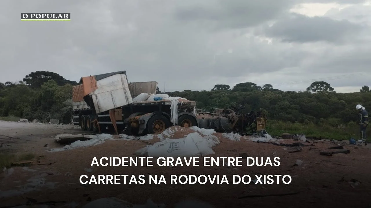 Acidente grave entre duas carretas na Rodovia do Xisto