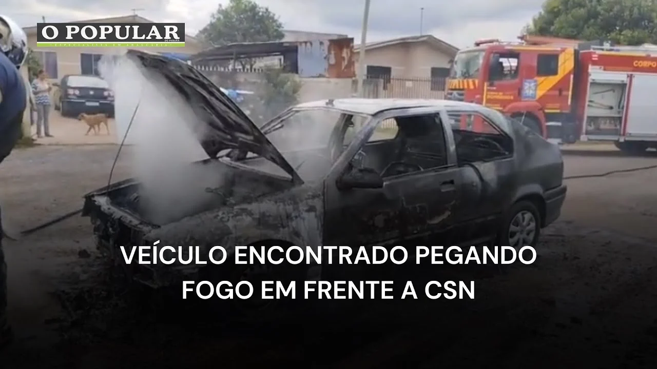 Veículo encontrado pegando fogo em frente a CSN