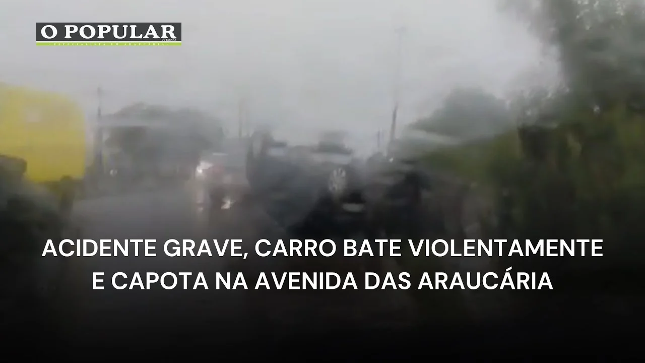 Acidente grave, carro bate violentamente e capota na Avenida das Araucárias