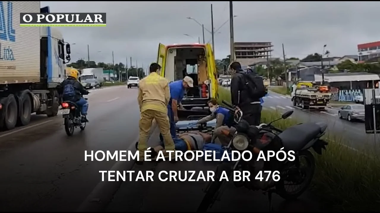 Homem é atropelado após tentar cruzar a BR 476