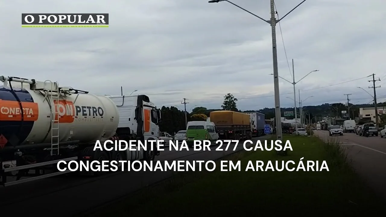 Acidente na BR 277 causa congestionamento em Araucária