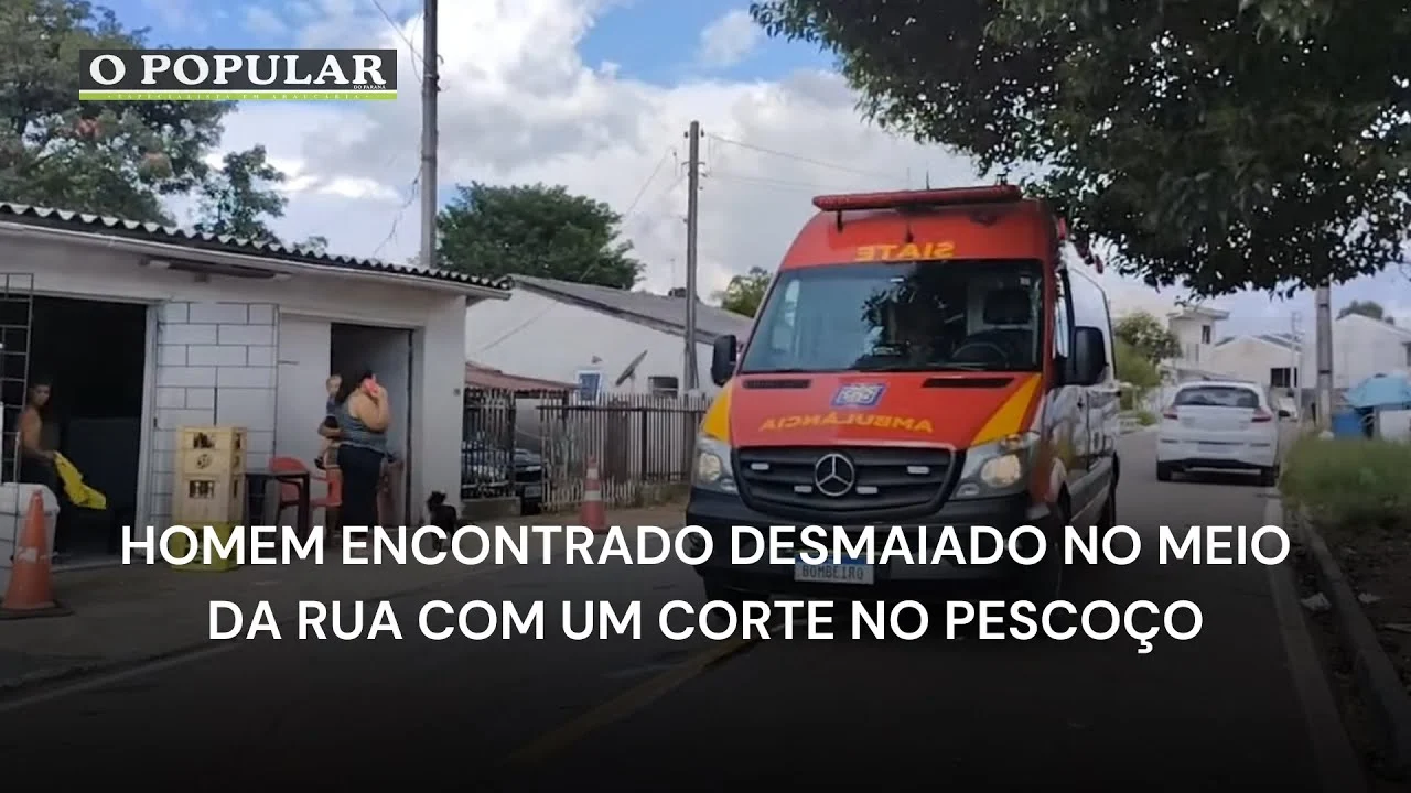 Homem encontrado desmaiado no meio da rua com um corte no pescoço