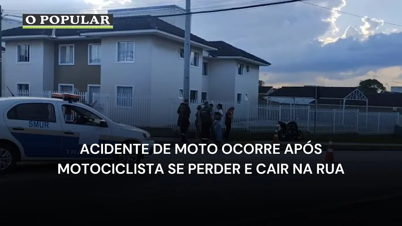 Acidente de moto ocorre após motociclista se perder e cair na rua