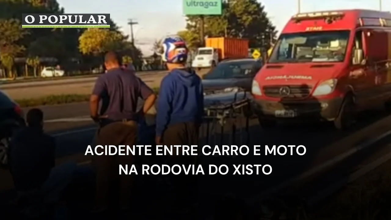 Acidente entre carro e moto na Rodovia do Xisto
