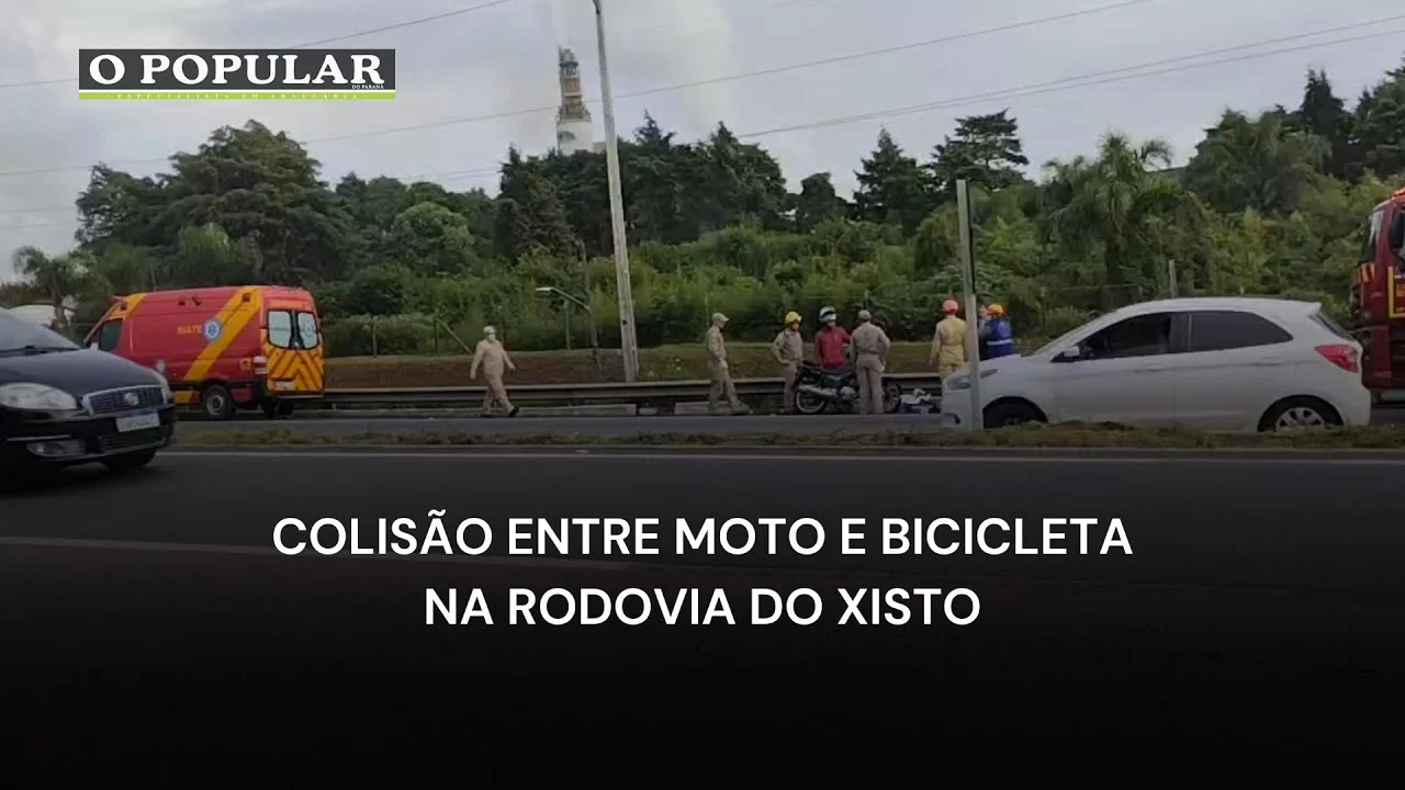 Colisão entre moto e bicicleta na Rodovia do Xisto