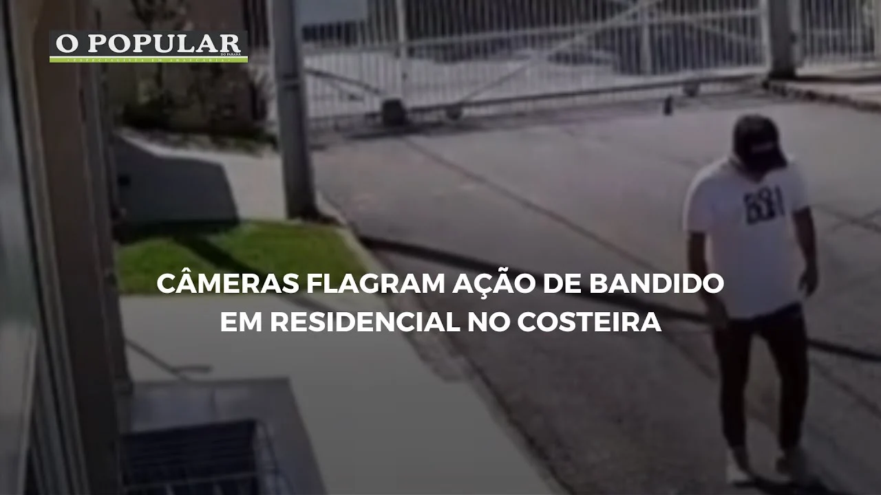 CÂMERAS FLAGRAM AÇÃO DE BANDIDO EM RESIDENCIAL NO COSTEIRA