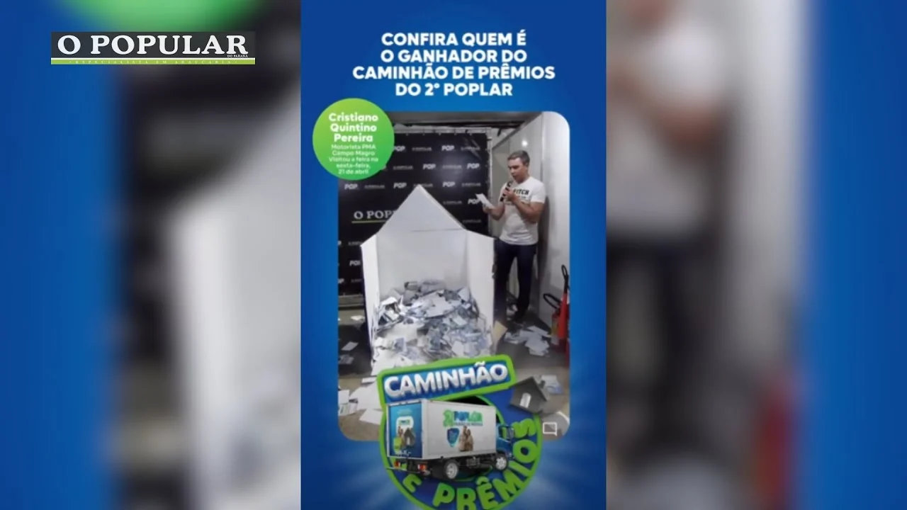 O motorista da Prefeitura de Araucária Cristiano Quintino foi o grande vencedor do Caminhão de Prêmi