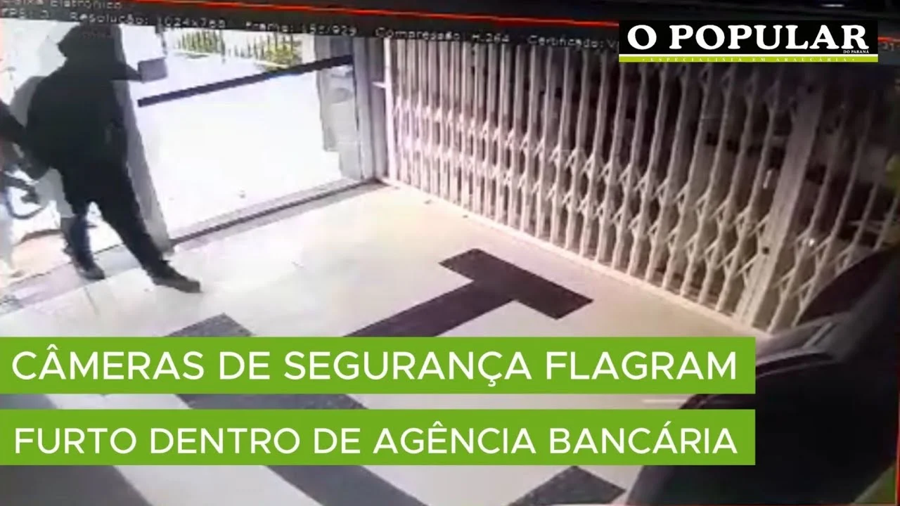 Câmeras de segurança flagram furto dentro de agência bancária