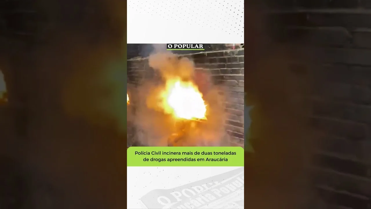 A incineração foi realizada na manhã desta quarta-feira (21), ao total foram cerca de 2,5 toneladas