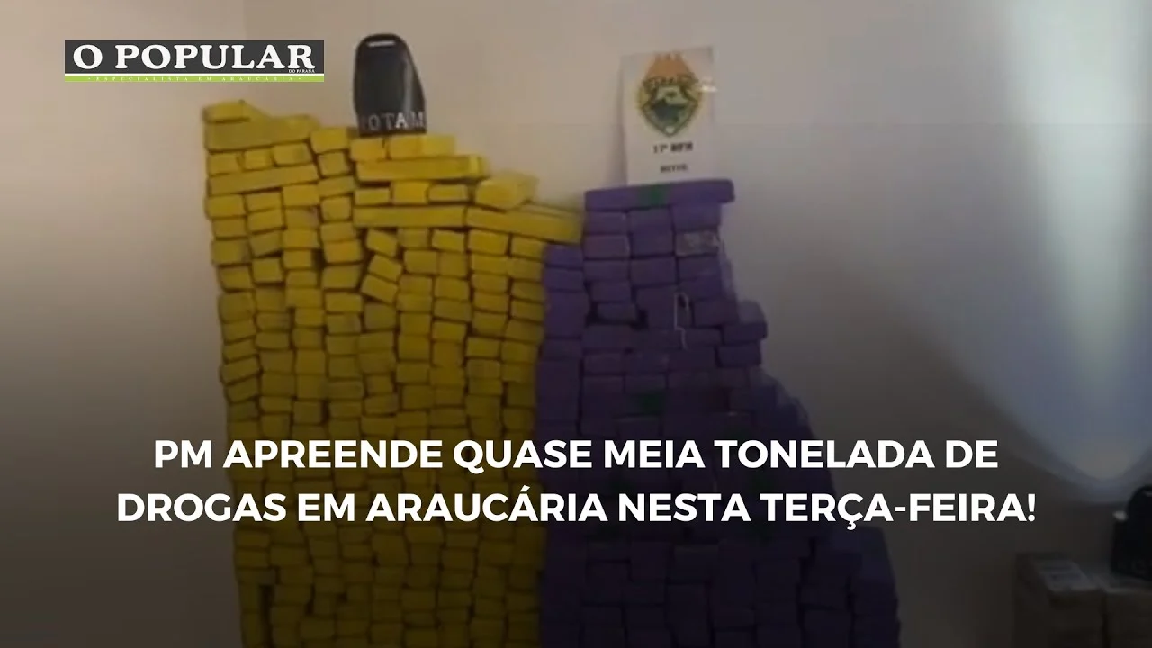 PM apreende quase meia tonelada de drogas em Araucária nesta terça-feira!