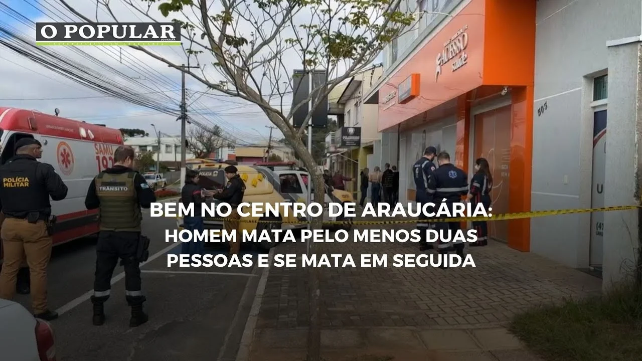 Bem no Centro de Araucária: Homem mata pelo menos duas pessoas e se mata em seguida.