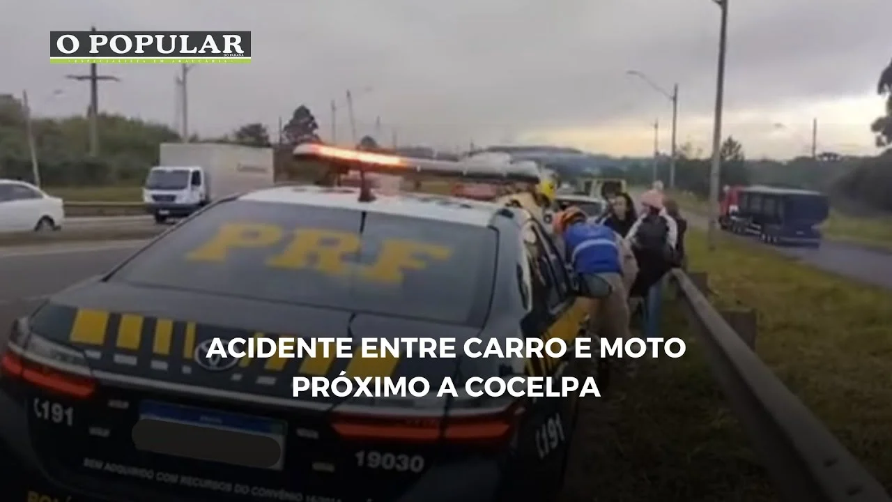Acidente entre carro e moto próximo a Cocelpa