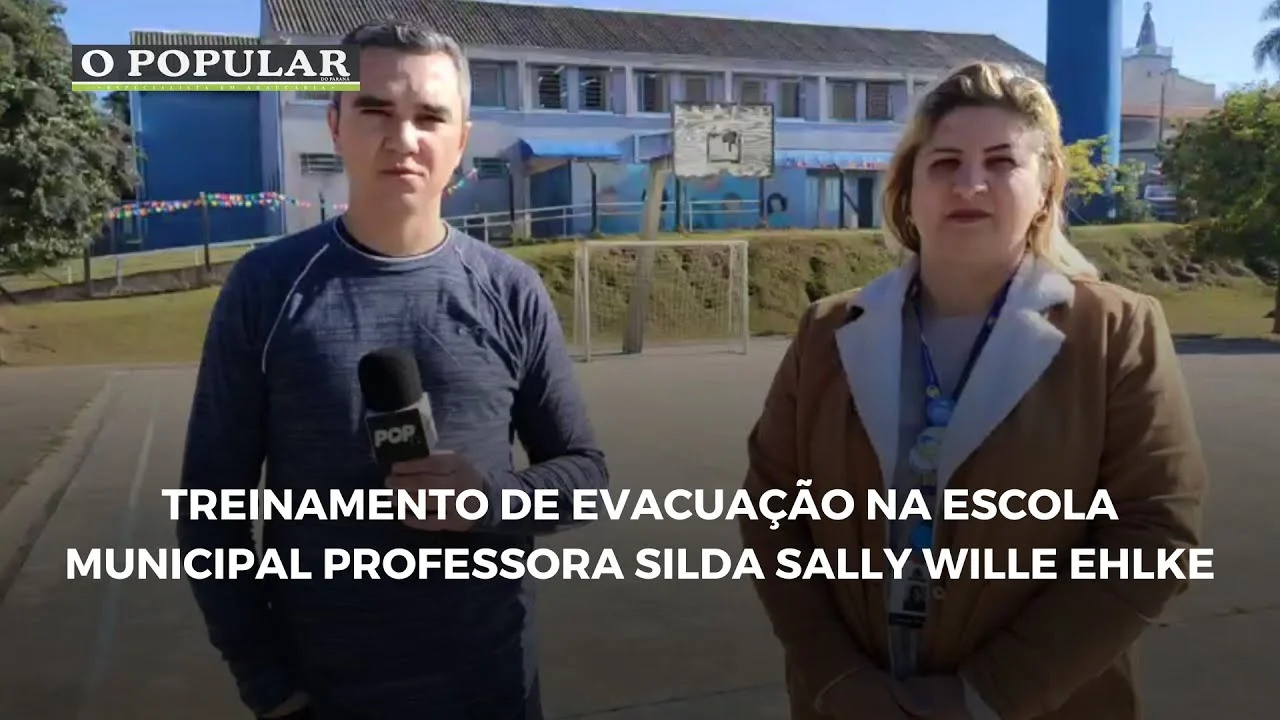 Treinamento de evacuação na Escola Municipal Professora Silda Sally Wille Ehlke