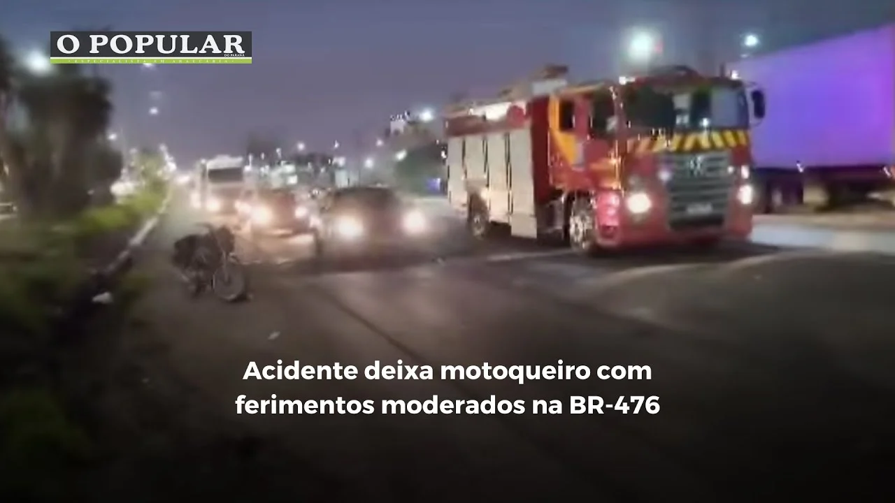 Acidente deixa motoqueiro com ferimentos moderados na BR-476