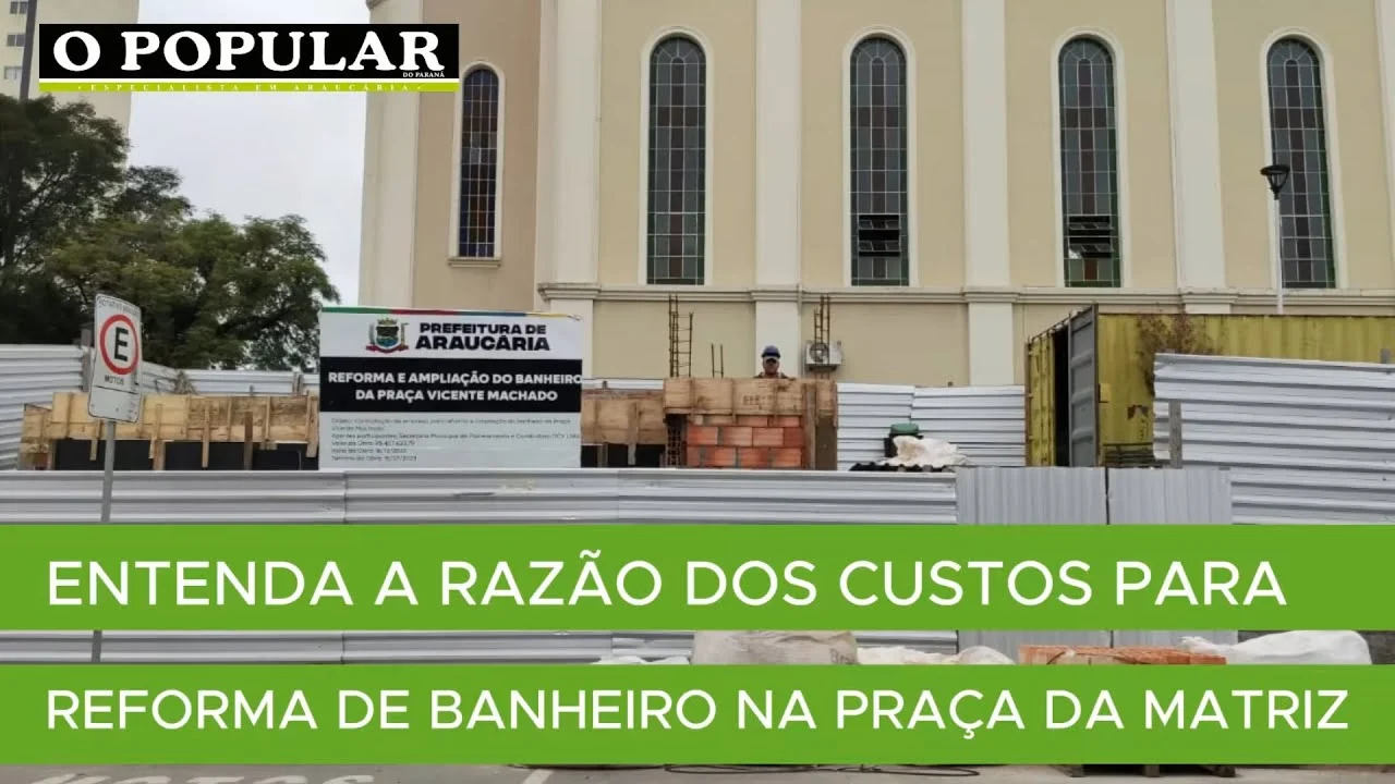 Entenda a razão dos custos para reforma de banheiro na Praça da Matriz O banheiro da Praça Vicente