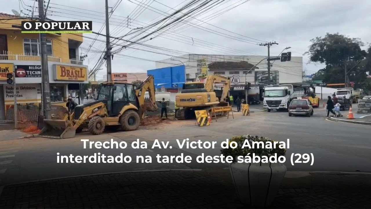 Trecho da Av. Victor do Amaral interditado na tarde deste sábado (29)