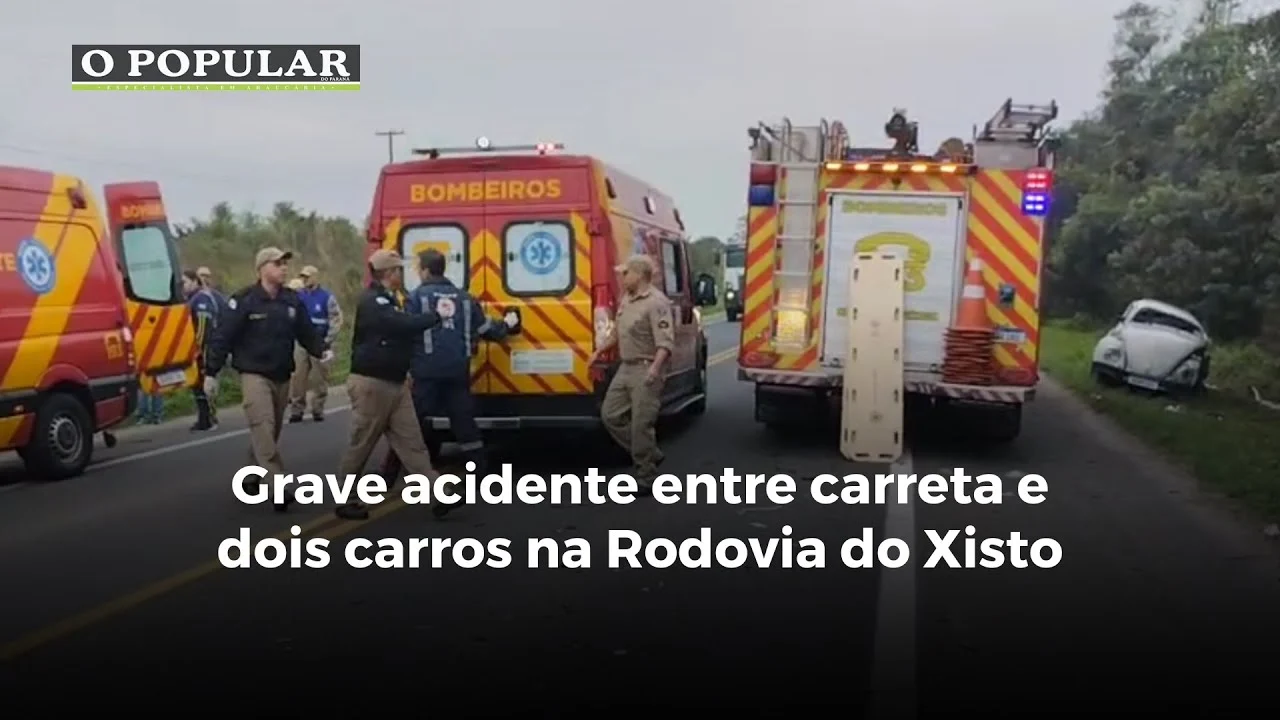 Grave acidente entre carreta e dois carros na Rodovia do Xisto