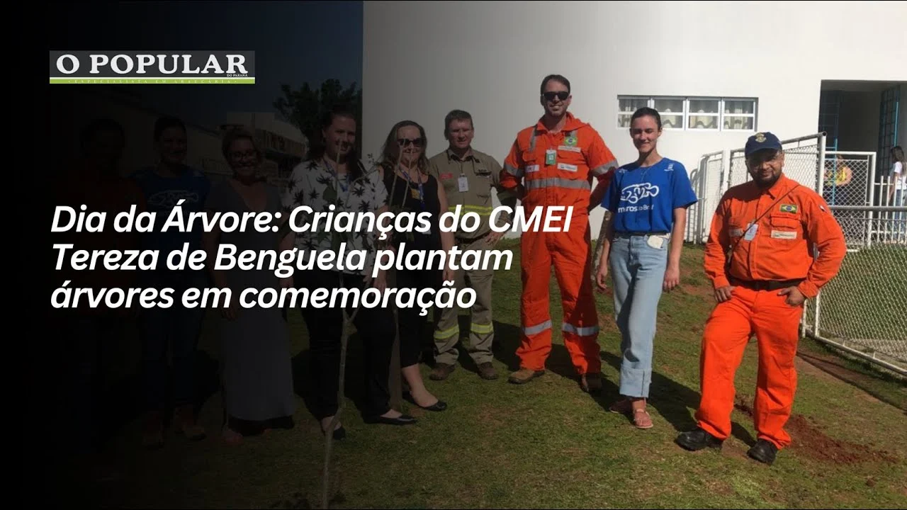 Dia da Árvore: Crianças do CMEI Tereza de Benguela plantam árvores em comemoração