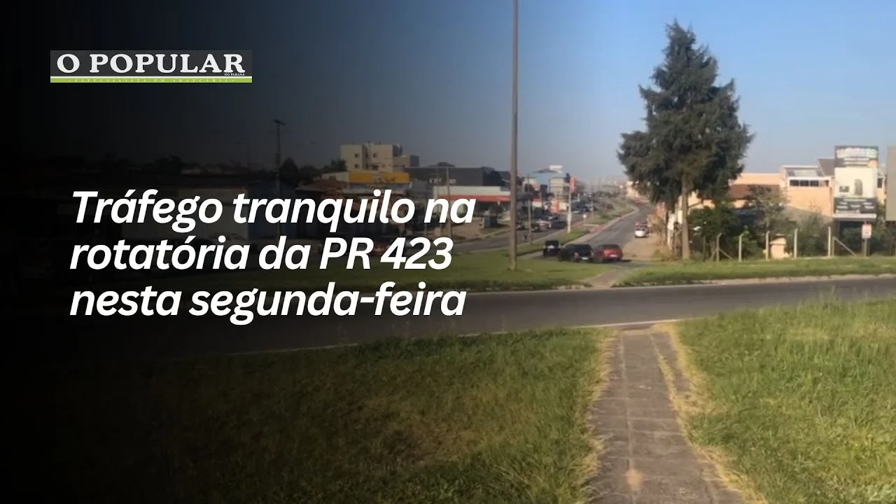 Tráfego tranquilo na rotatória da PR 423 nesta segunda-feira
