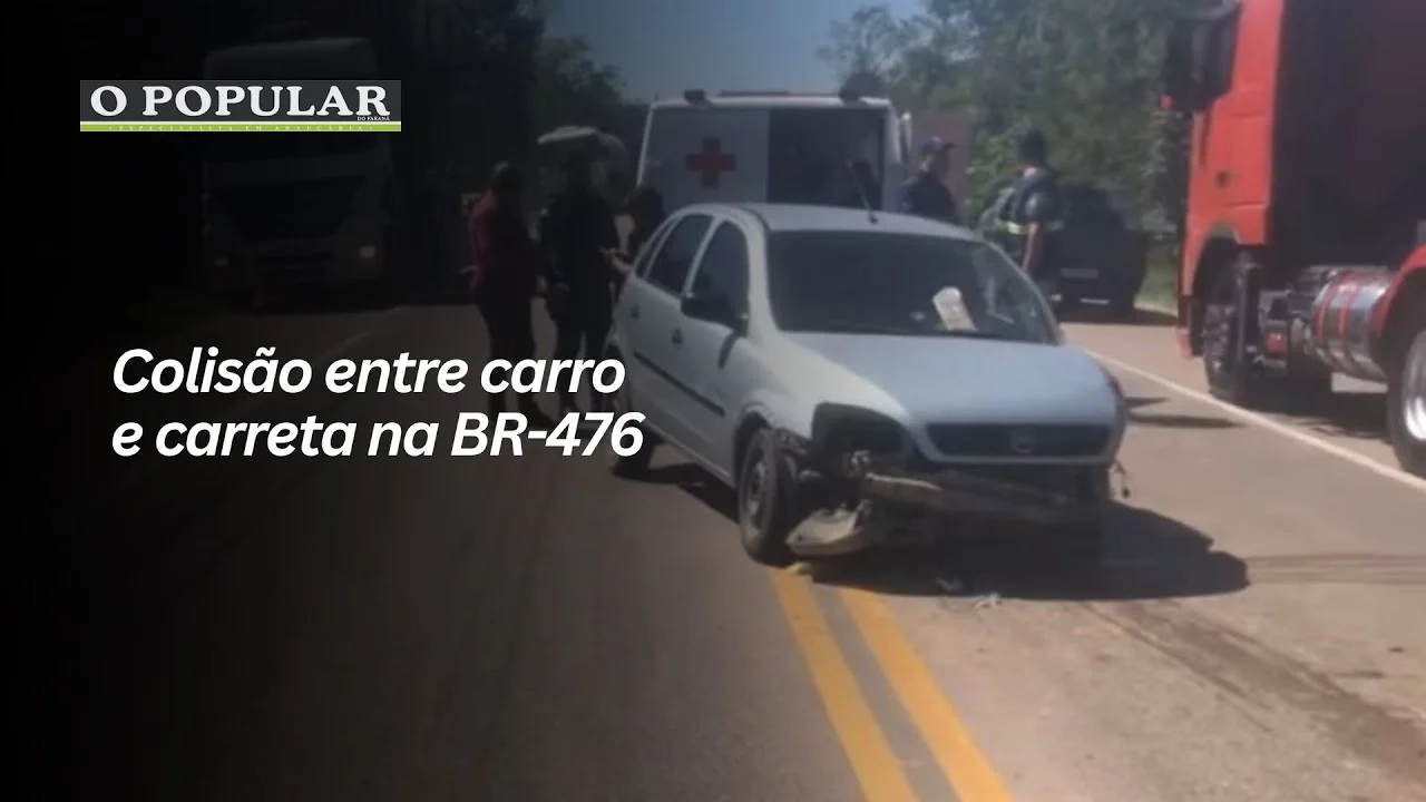 Colisão entre carro e carreta na BR-476