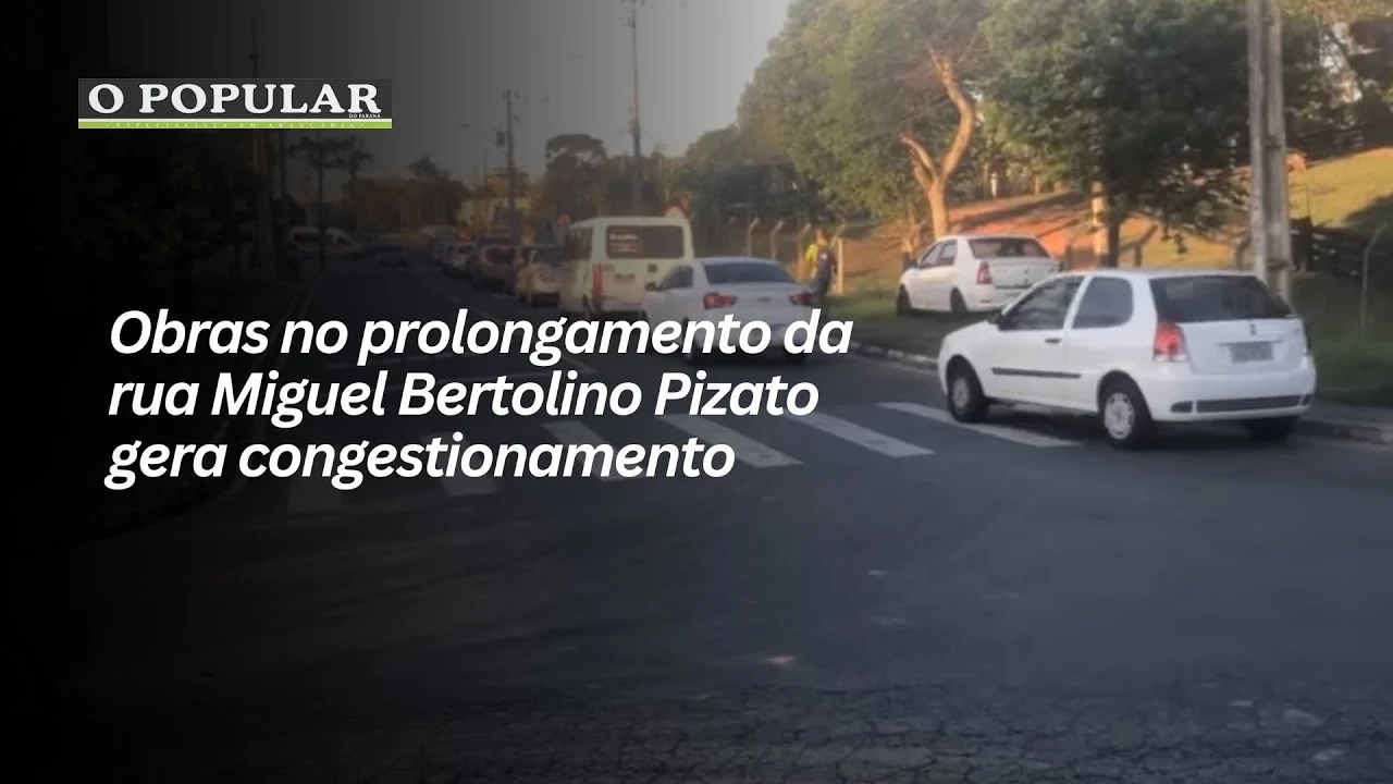 Obras no prolongamento da rua Miguel Bertolino Pizato gera congestionamento