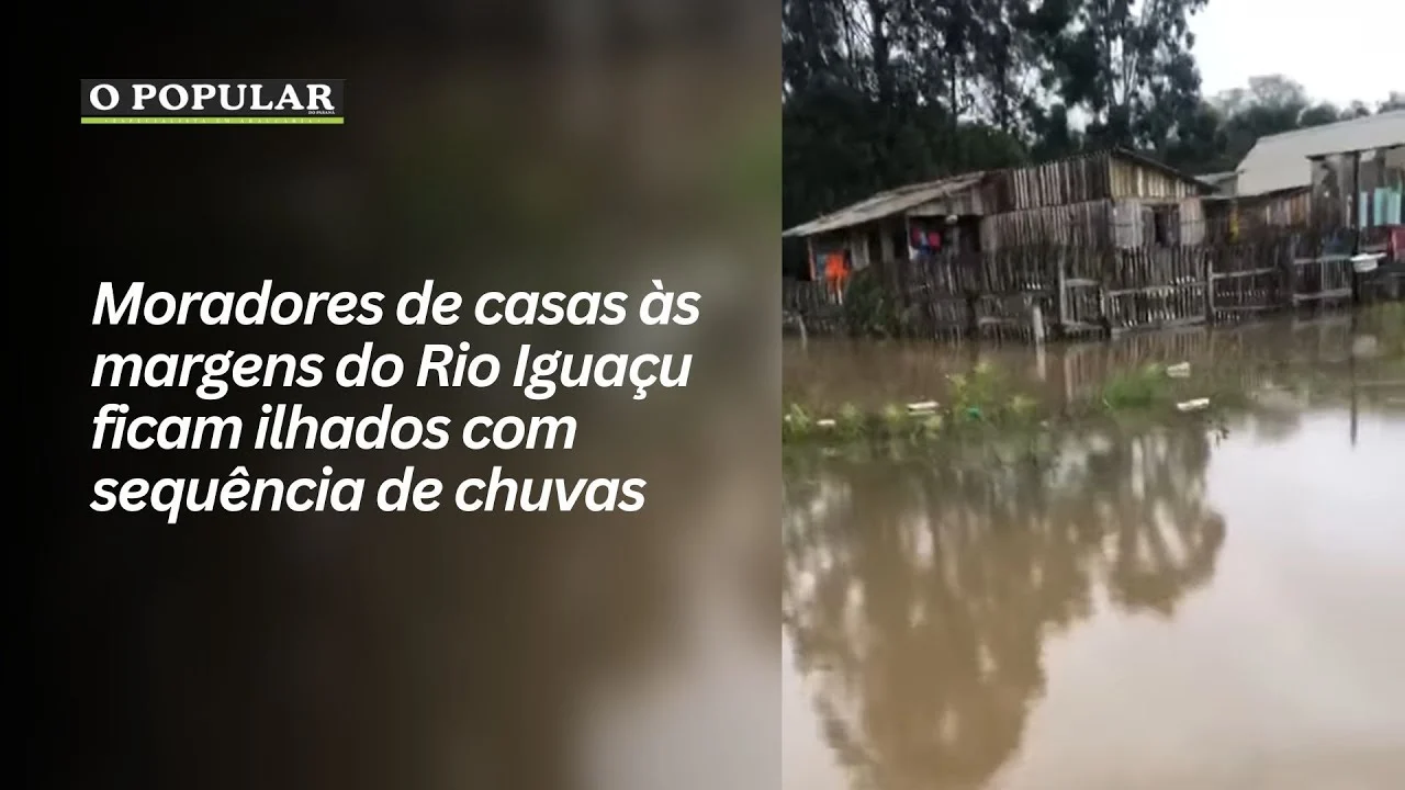 Moradores de casas às margens do Rio Iguaçu ficam ilhados com sequência de chuvas