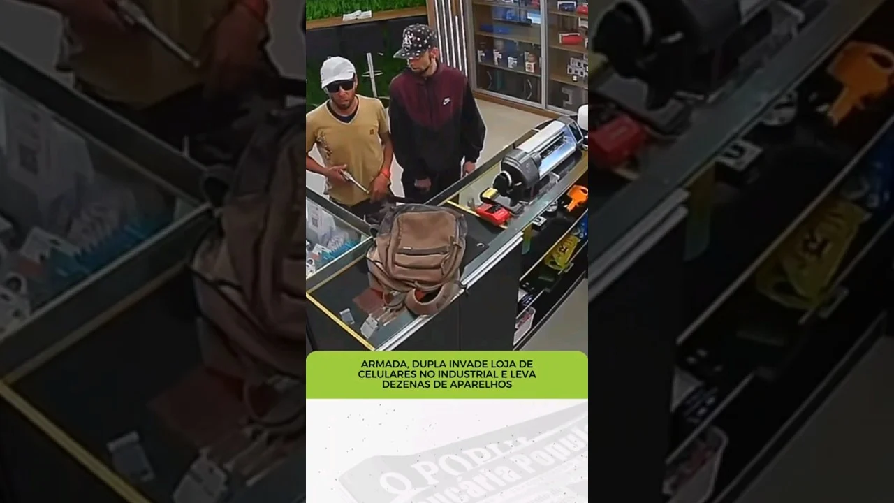 Dupla invade loja de celulares no Industrial e leva dezenas de aparelhos