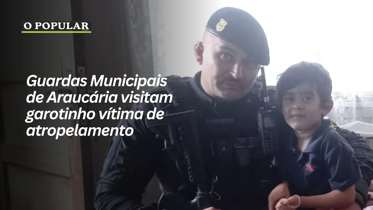 Guardas Municipais de Araucária visitam garotinho vítima de atropelamento