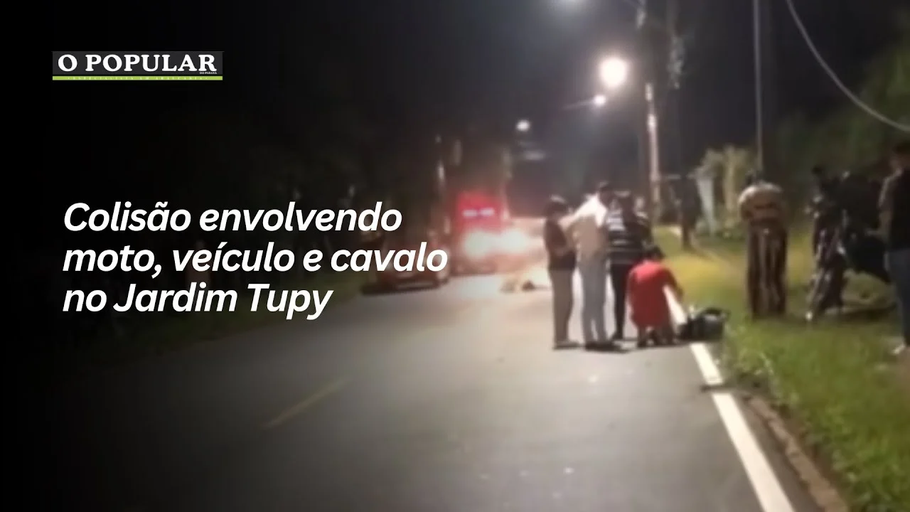 Colisão envolvendo moto, veículo e cavalo no Jardim Tupy
