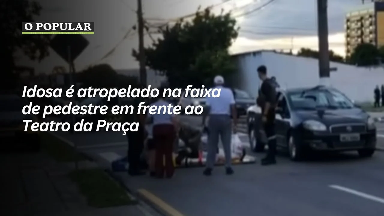 Idosa é atropelado na faixa de pedestre em frente ao Teatro da Praça