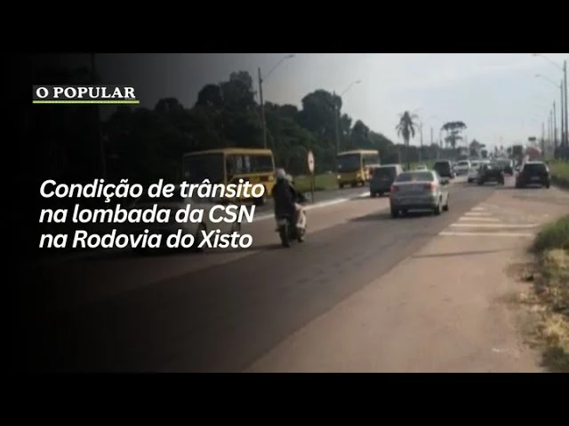 Condição de trânsito na lombada da CSN na Rodovia do Xisto