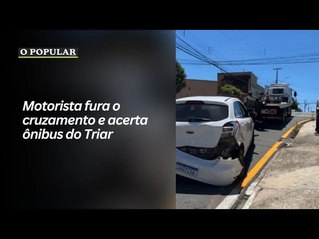 Motorista fura o cruzamento e acerta ônibus do Triar