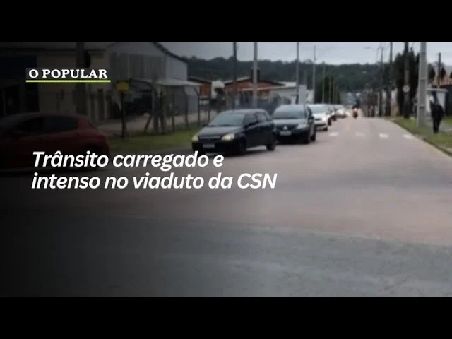Trânsito carregado e intenso no viaduto da CSN