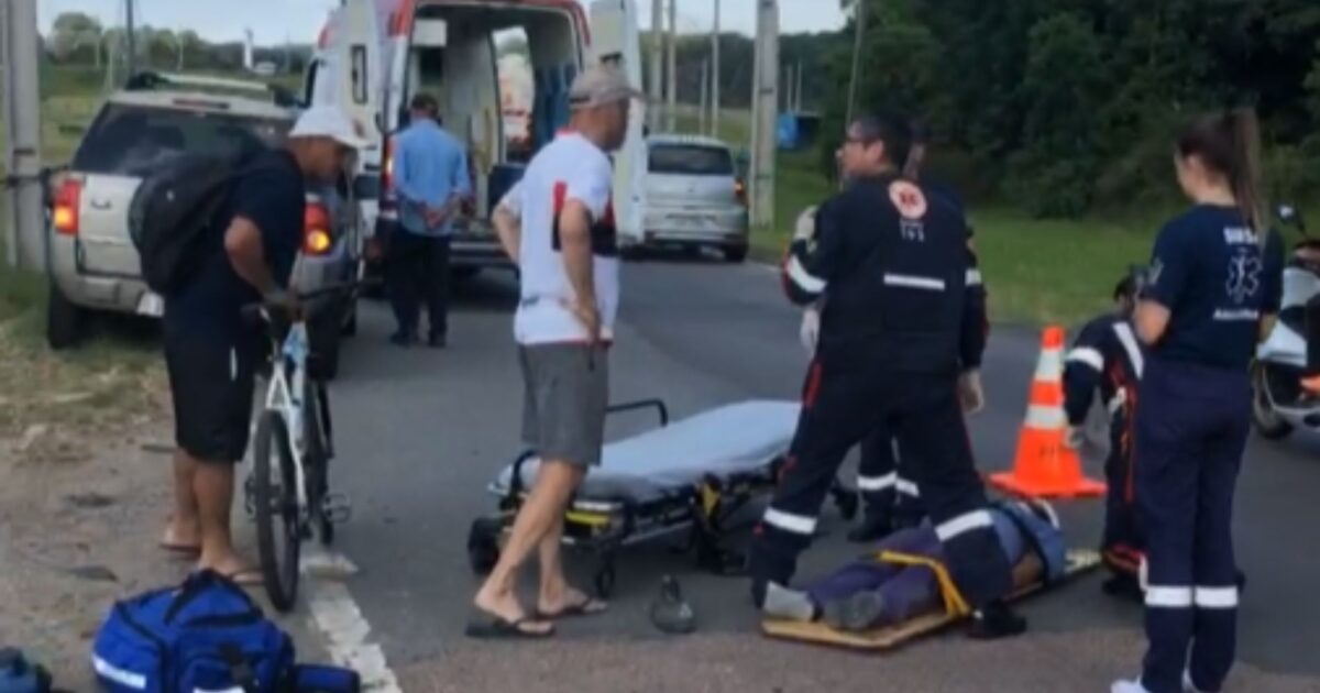 Acidente entre veículo e ciclista na BR-476