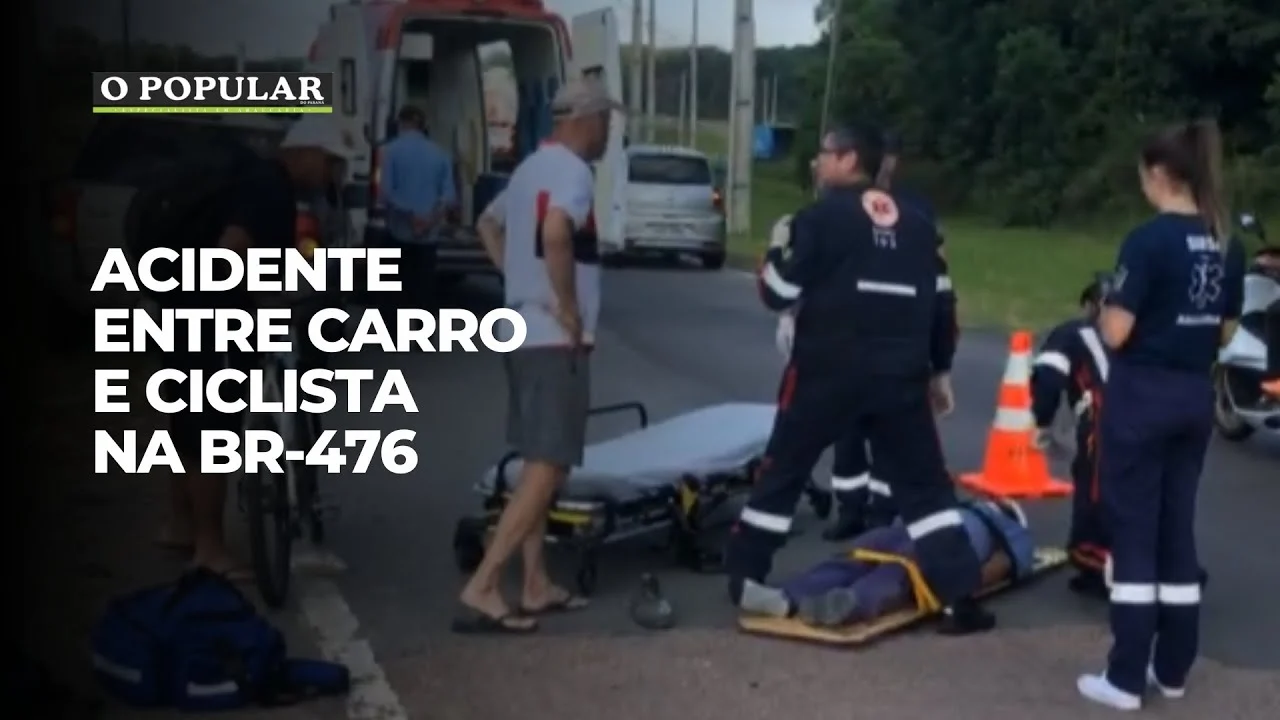 Acidente entre veículo e ciclista na BR-476