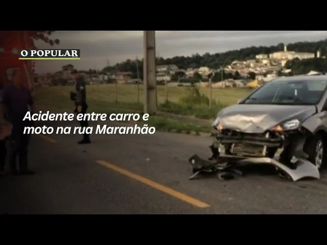 Acidente entre carro e moto na rua Maranhão