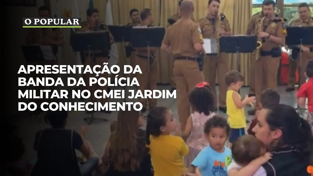 Apresentação da Banda da Polícia Militar no CMEI Jardim do Conhecimento