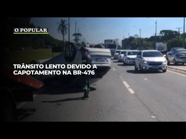 Trânsito lento devido a capotamento na BR-476