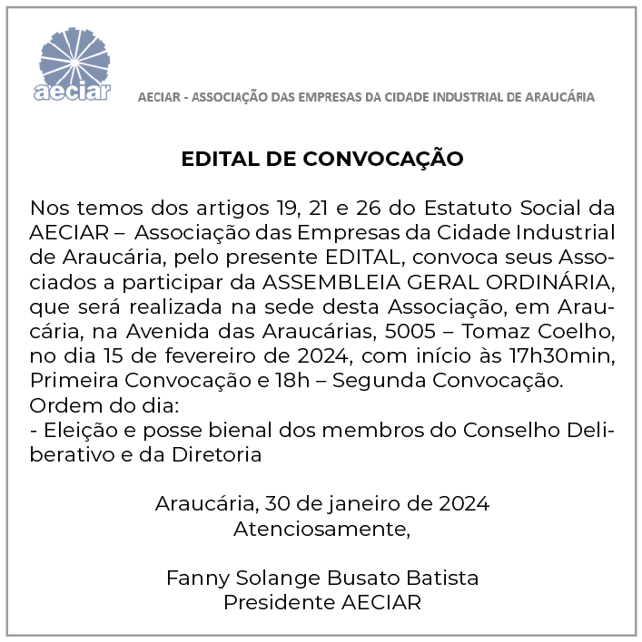 Publicidade Legal: EDITAL DE CONVOCAÇÃO