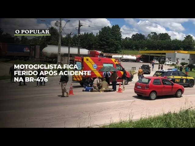 Motociclista fica ferido após acidente na BR-476
