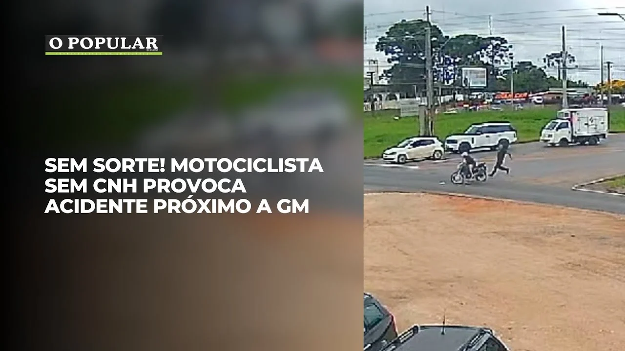 Sem sorte! Motociclista sem CNH provoca acidente próximo a GM