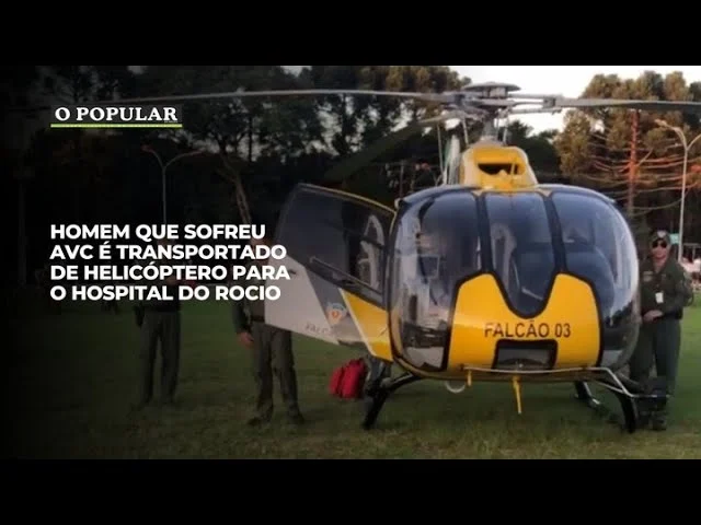 Homem que sofreu AVC é transportado de helicóptero para o Hospital do Rocio