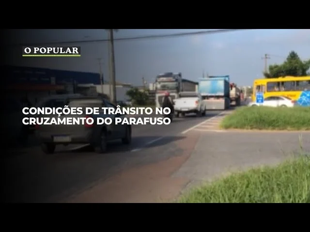 Condições de trânsito no cruzamento do Parafuso
