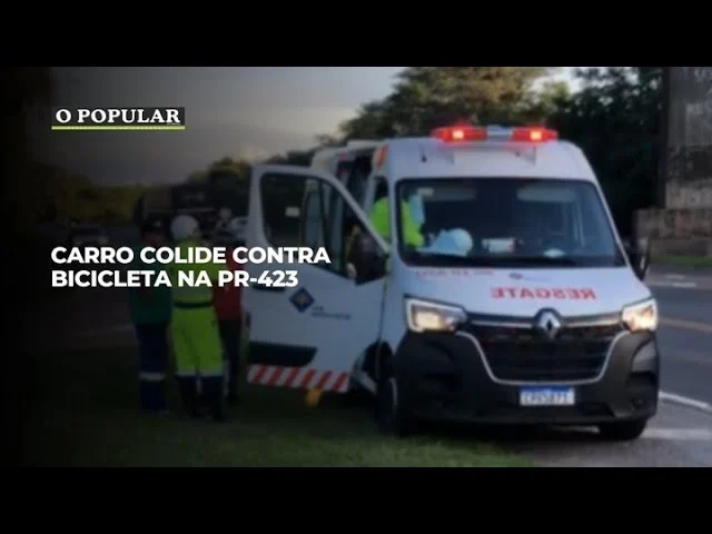 Carro colide contra bicicleta na PR-423