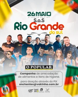 Imagem de destaque - “S.O.S. Rio Grande do Sul”: Artistas locais promovem show solidário em prol das vítimas das enchentes