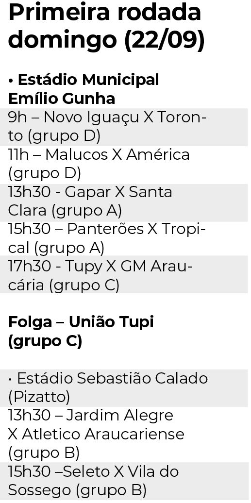 Segundona Municipal terá 15 times participantes e rodada de estreia será domingo (22)